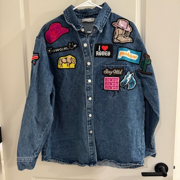 Blue B Collection Jackets & Blazers - Blue B Collection Patchwork Denim Jacket - Vintage Western Style